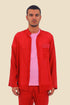 Embroidered shirt in cotton gauze with pocket